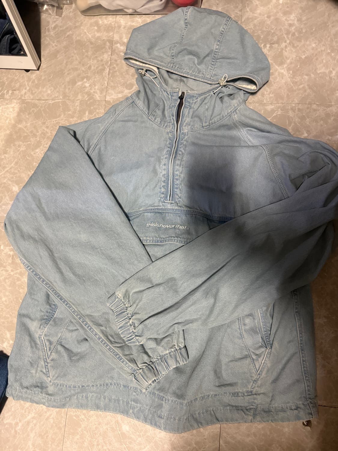 L사이즈 디스이즈네버댓 아노락 자켓 워시드 블루 상품이미지1