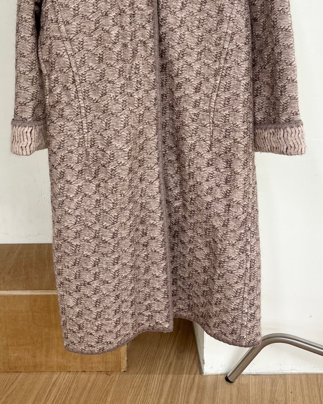 미쏘니 핑크 울 혼방 니트 코트 상품이미지5