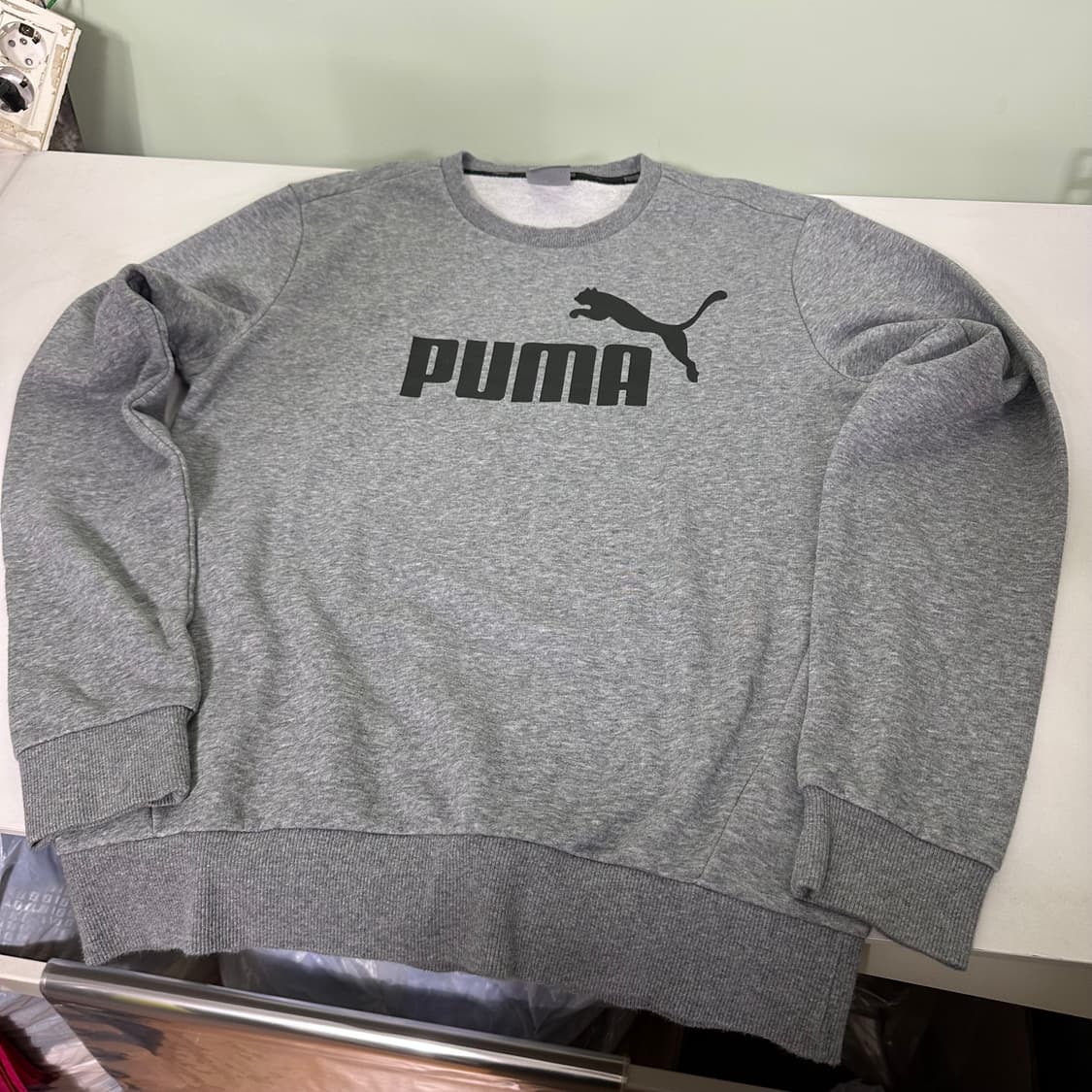 M 푸마 진그레이 프린팅 빅로고 코튼 맨투맨 상품이미지3