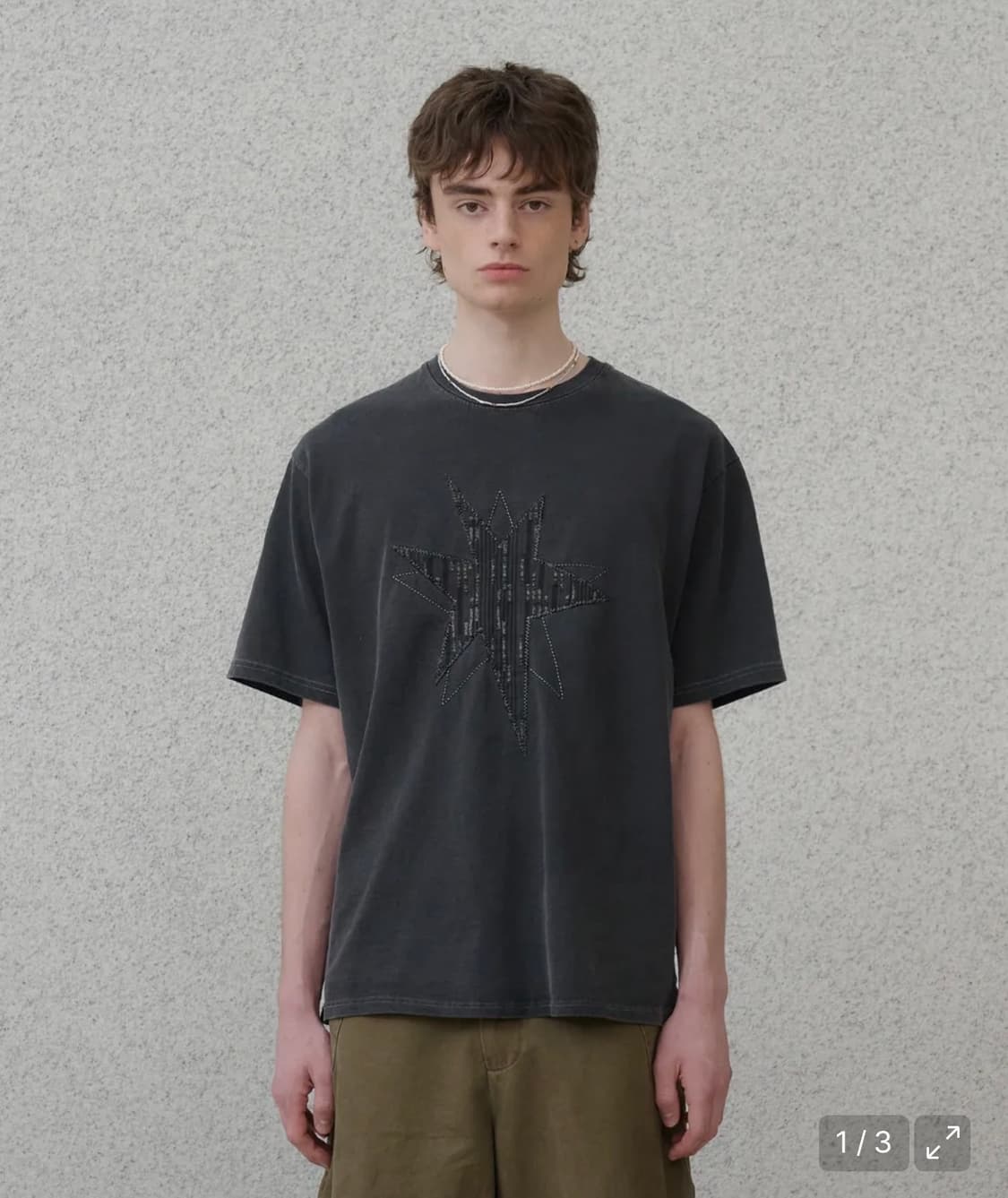 2) 노운 패치드 스타 티셔츠 차콜 상품이미지3