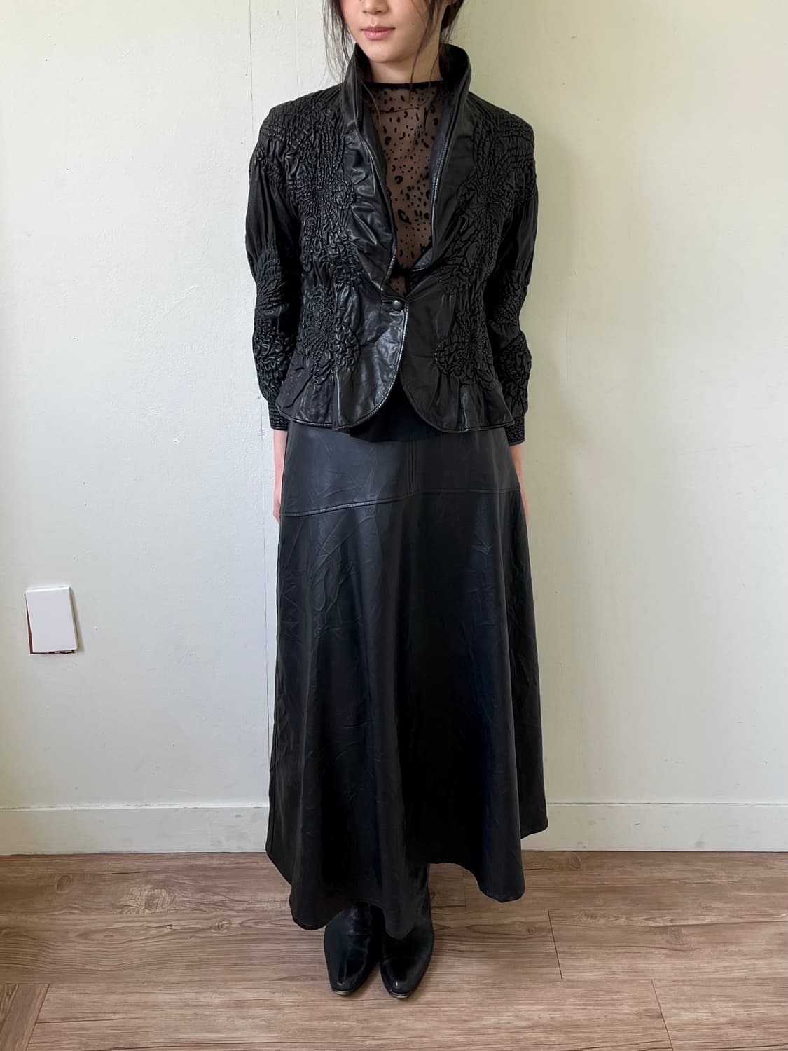 PARIENNE 버터플라이 레더 자켓 상품이미지9