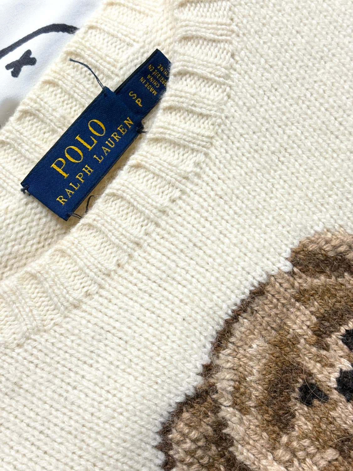 랄프로렌 폴로 베어 스웨터 곰돌이 니트 아이보리 크림 상품이미지4