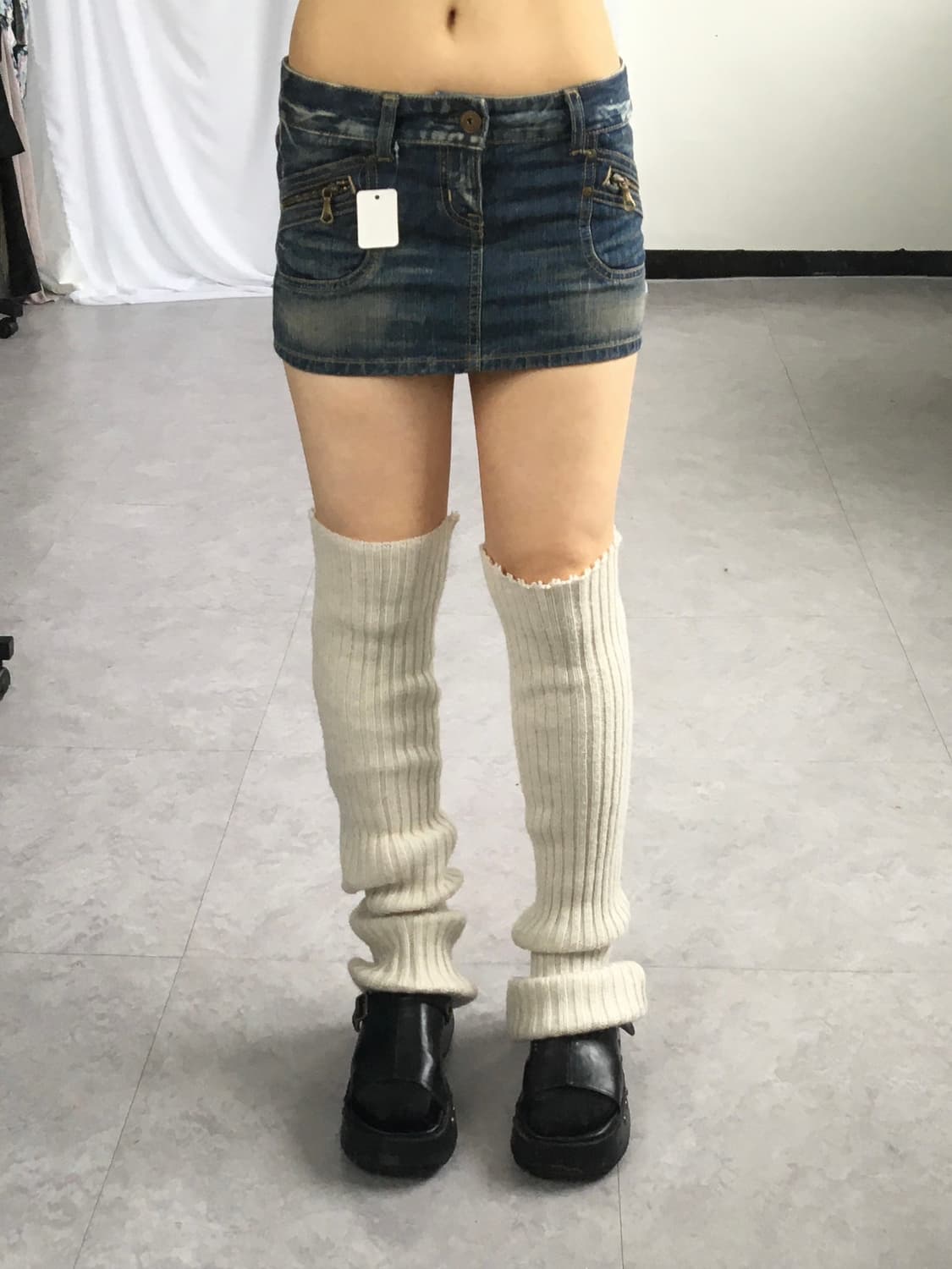 Denim washing skirt 상품이미지6