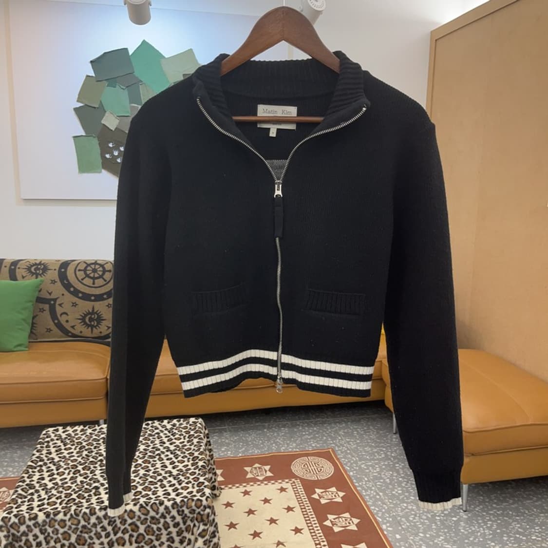 마뗑킴 빈티지 모던 시크 힙 세미크롭 집업 가디건 S C09057 상품이미지4