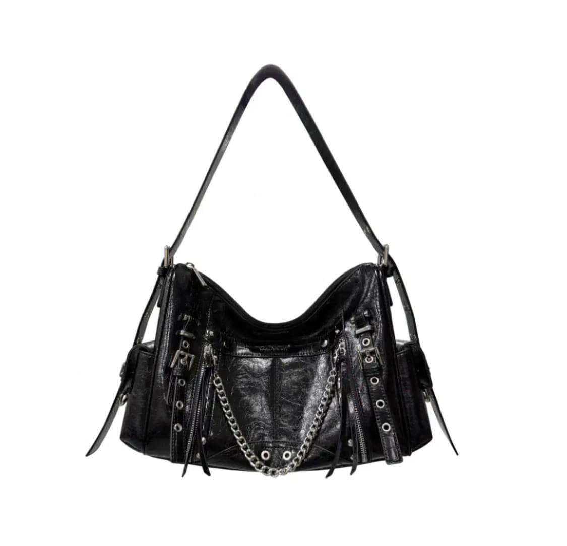 블랙 검정 숄더백 가방 펑크 락시크 상품이미지1