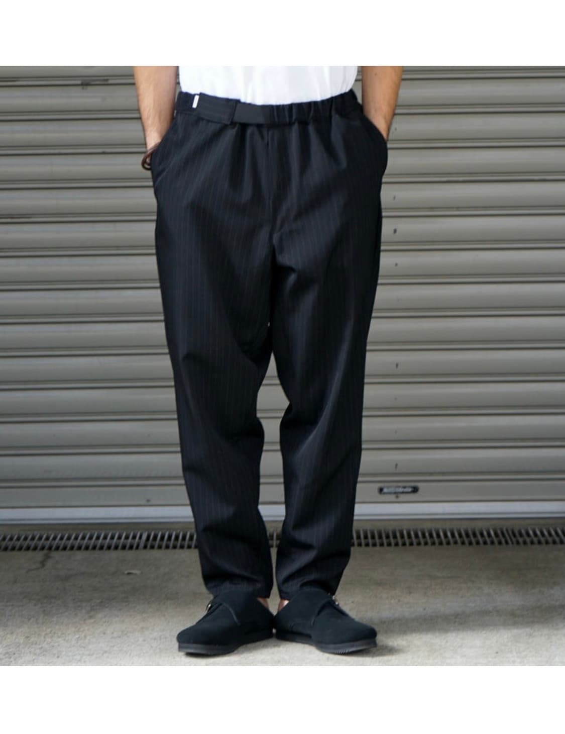 그라프페이퍼 울 쿡 팬츠 블랙 스트라이프  상품이미지5