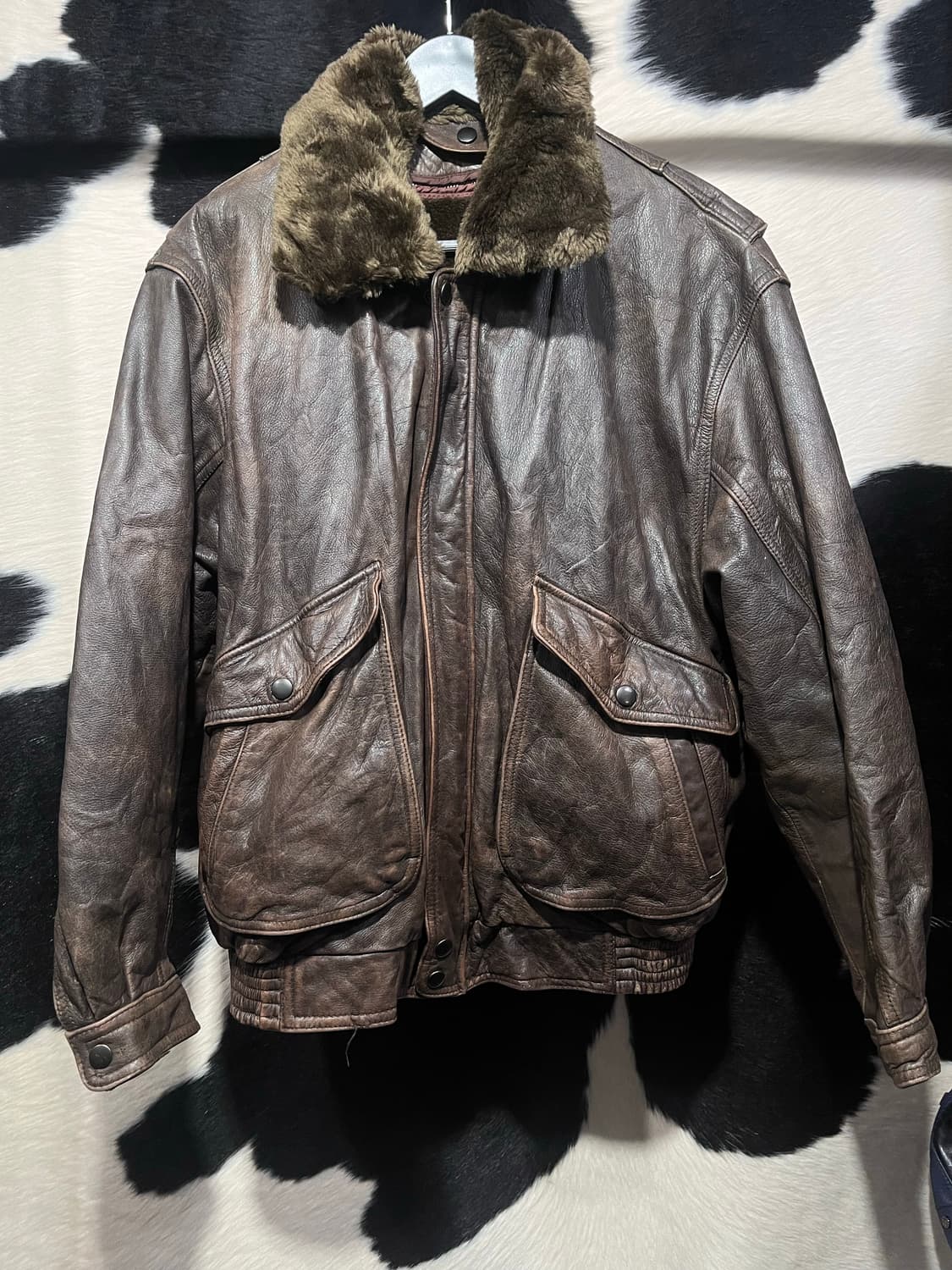 브라운 리얼 소가죽 자켓 상품이미지3