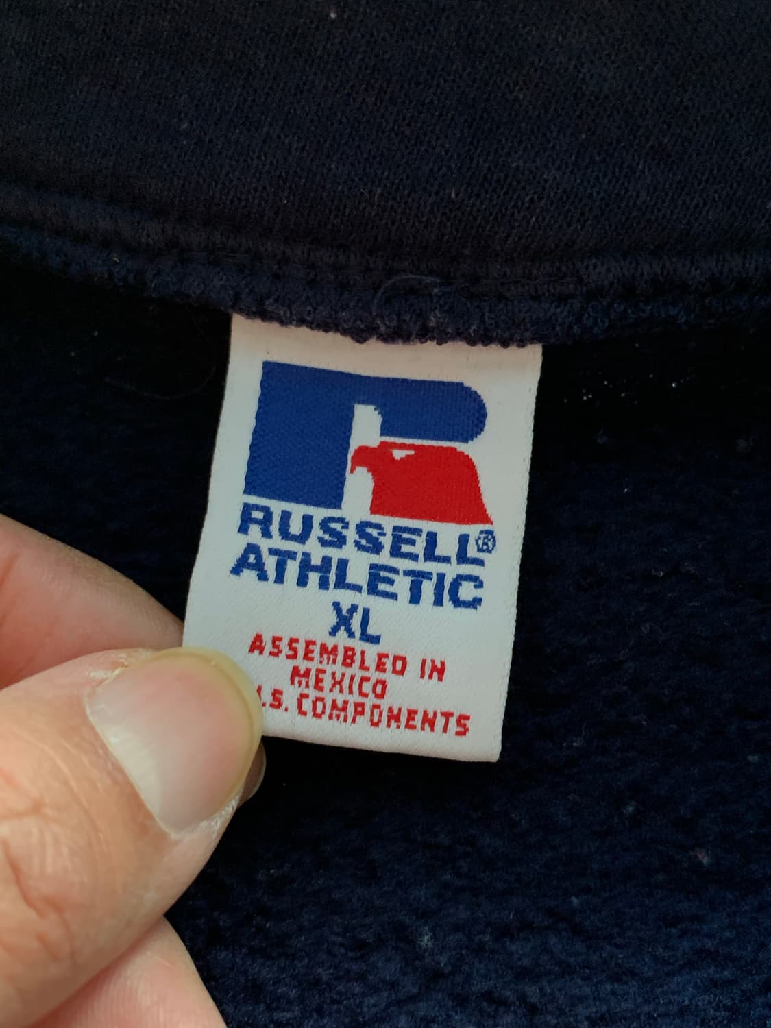 90s 러셀 애슬레틱 쿼터집 스웻셔츠 네이비 상품이미지3