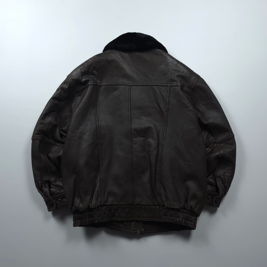 아카이브 빈티지 브라운 양가죽 봄버 무스탕 자켓 (L) 상품이미지2