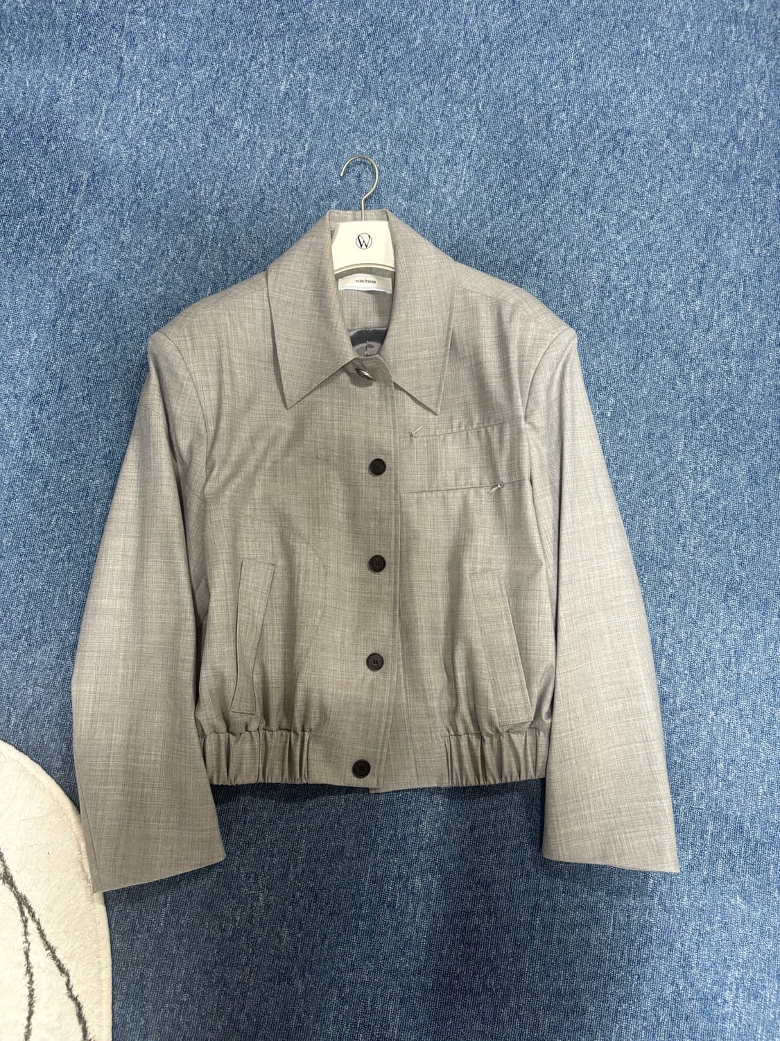 웨이비니스 터널링 울 크롭 블루종 라이트 그레이 상품이미지3