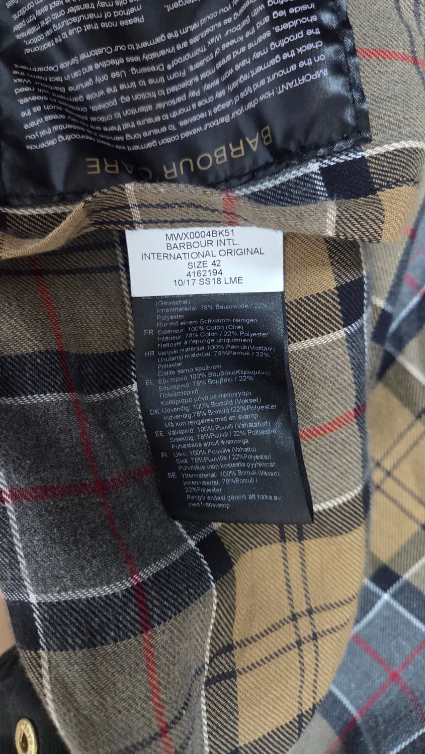 바버 인터내셔널 왁스 자켓 상품이미지5