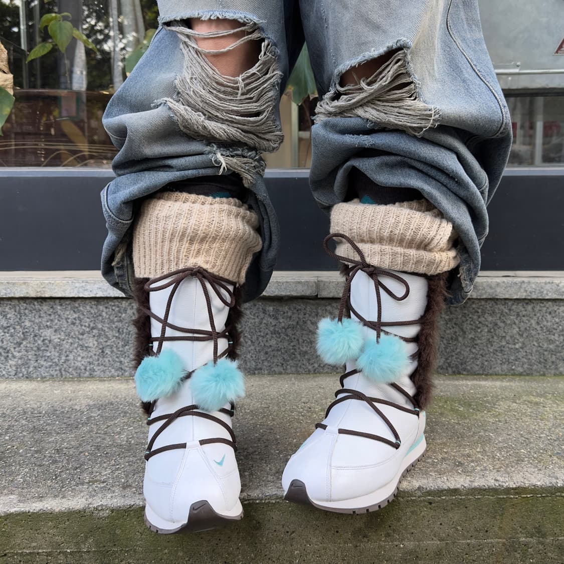 00s 빈티지 올 가죽 나이키 퍼 부츠 상품이미지6