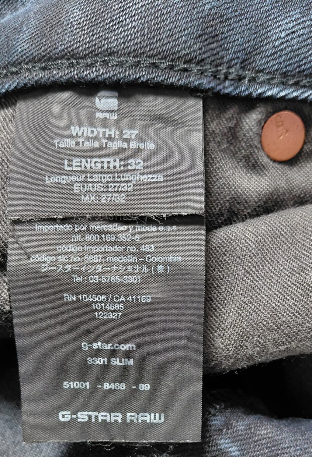 지스타로우(G-STAR RAW) 3301 슬림핏 데님 27x32 상품이미지5