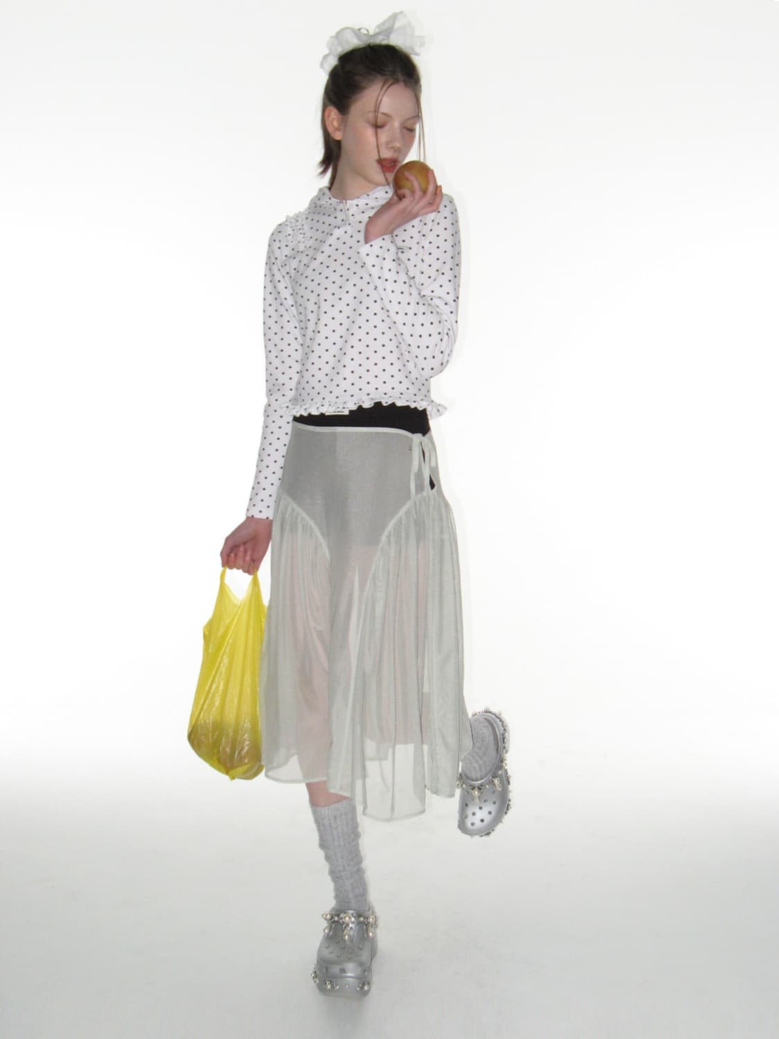 DOT FRILL HOODIE_WHITE  상품이미지5