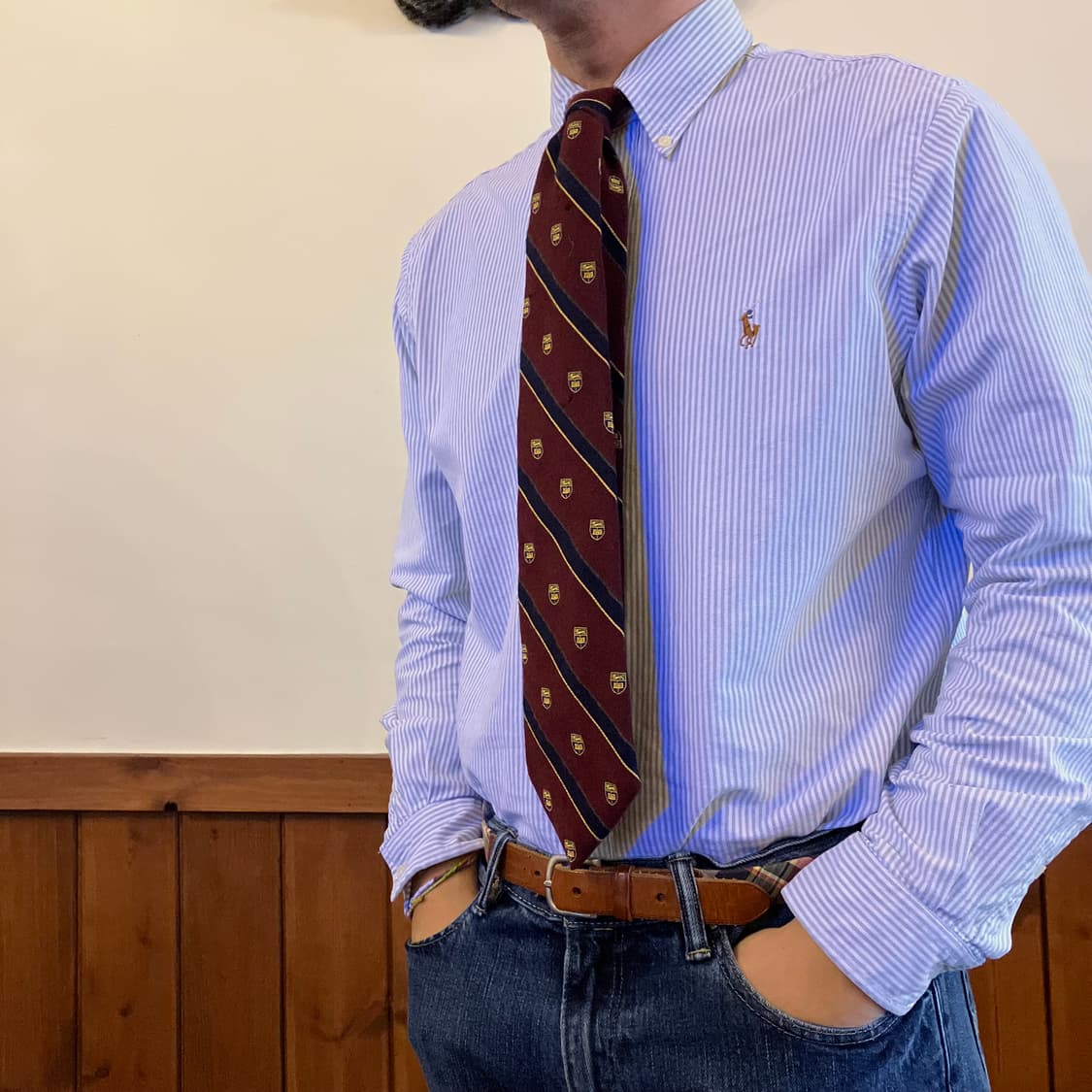 폴로 랄프로렌 레지멘탈 스트라이프 울/코튼 타이 상품이미지9