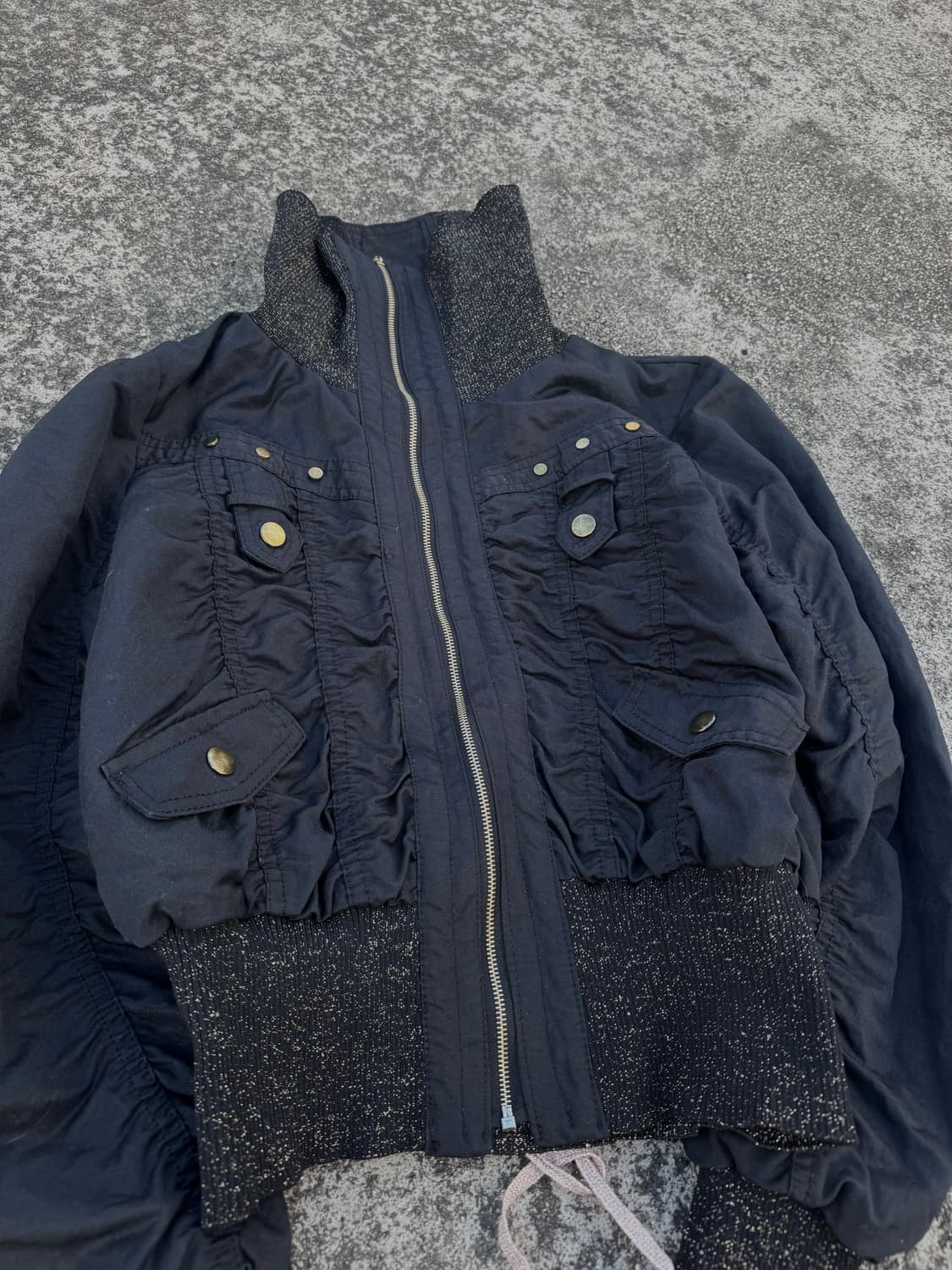 Shirring Detail Bomber Jacket 상품이미지2