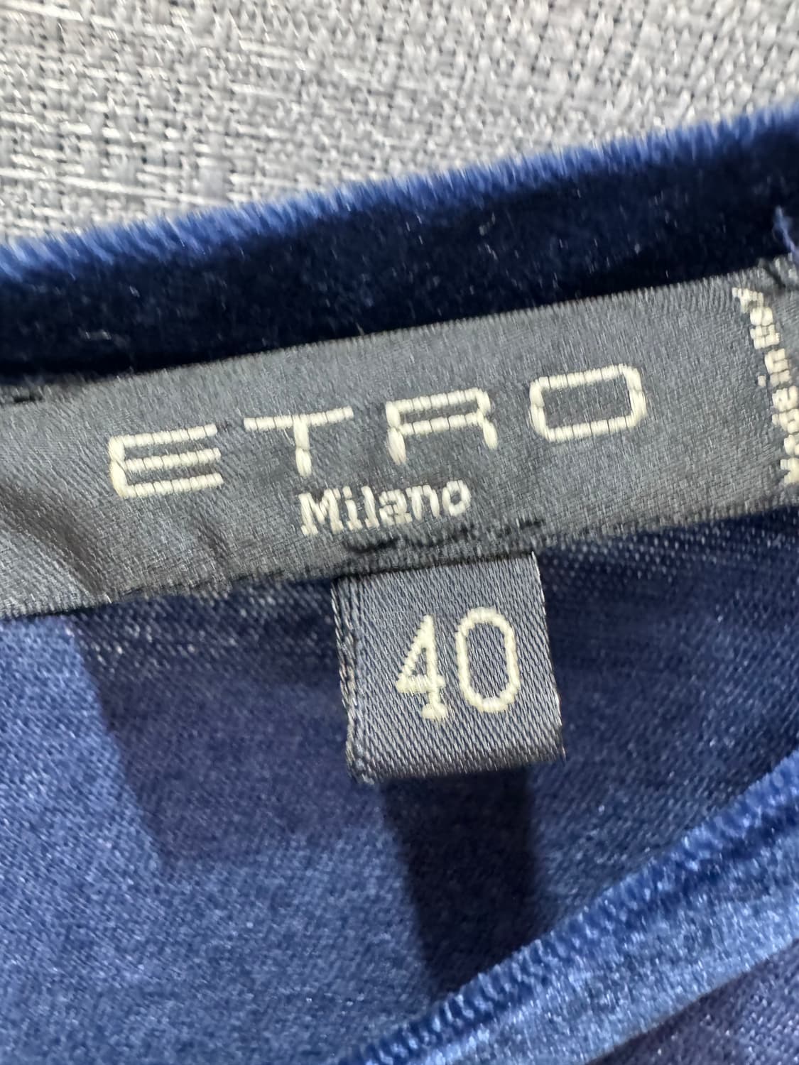 ETRO 에트로 벨벳 배색 네이비 원피스40(55) 상품이미지5