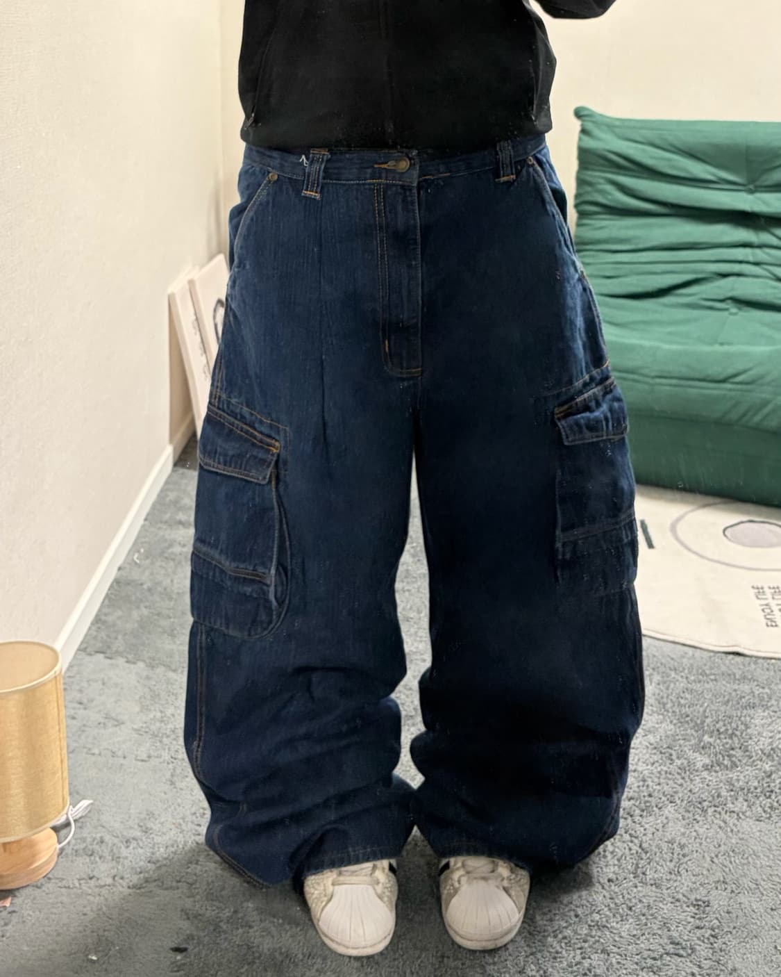 90s 데님 카고 와이드 팬츠 상품이미지2