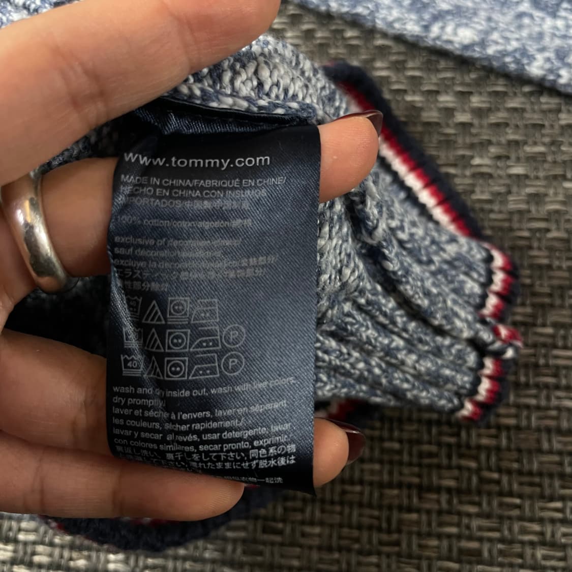 타미힐피거 블루 보카시 니트 스웨터 M 상품이미지5