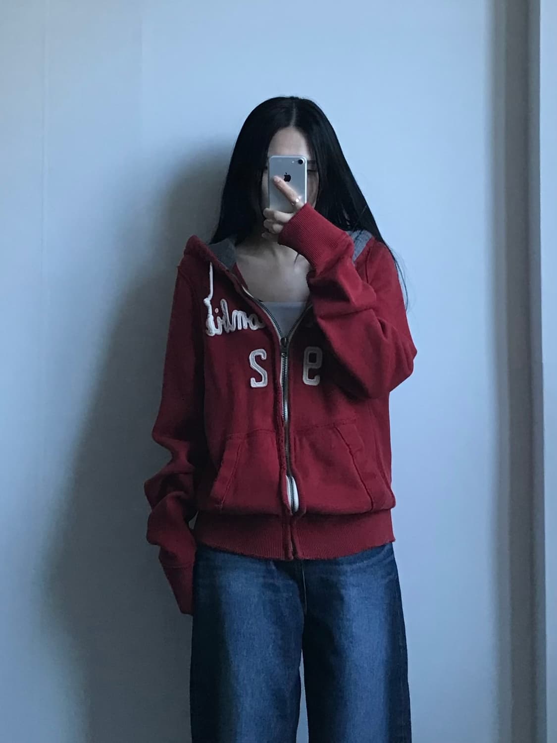 아베크롬비 y2k 와투케 버건디 후드집업 상품이미지1