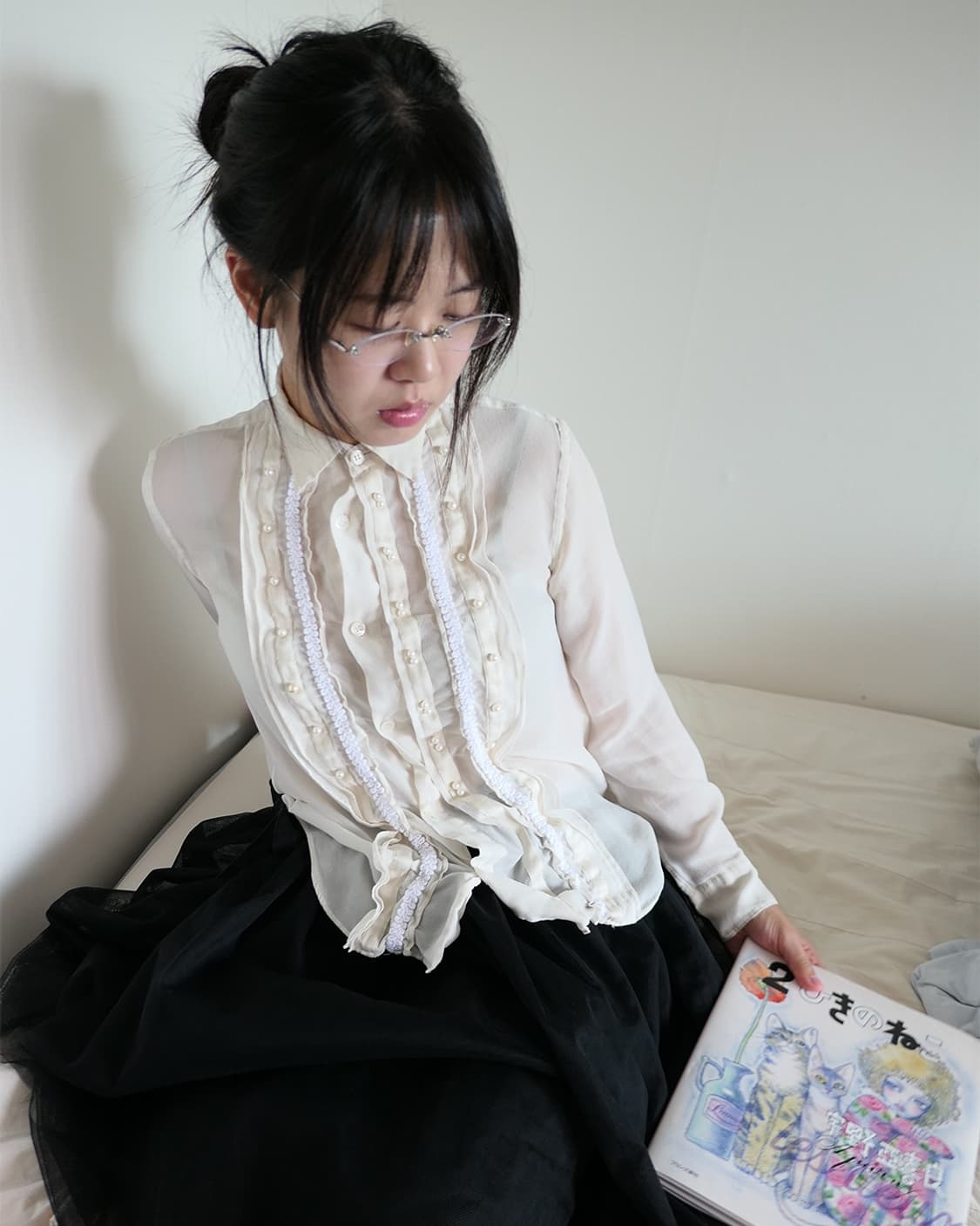 Lace slilk blouse 상품이미지1