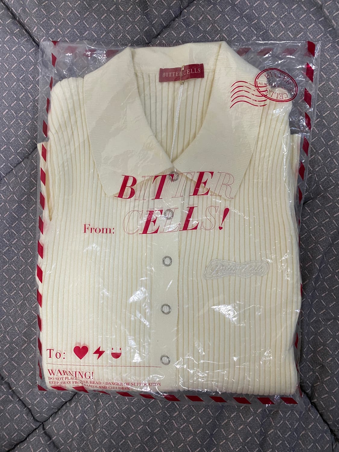 비터셀즈 슬릿 골지 니트 아이보리 새상품 상품이미지3