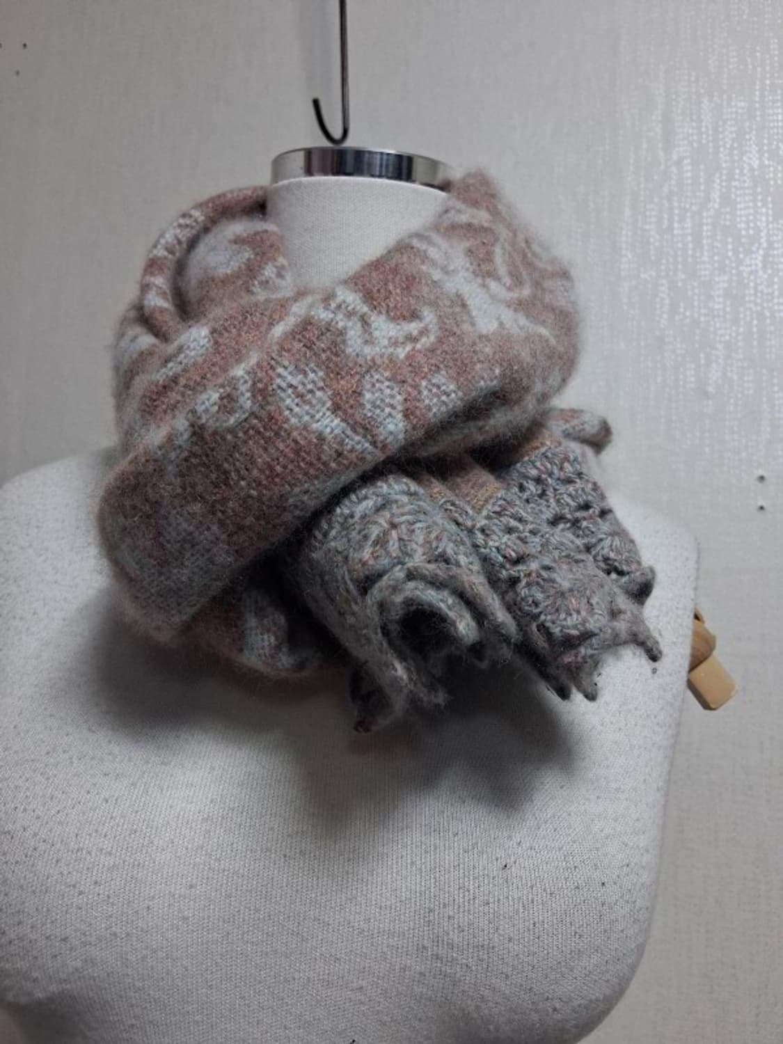 일본빈티지 울손뜨게 배색 플라워 캐시미어머플러 숄넓이 두툼 

원산지 일 상품이미지4