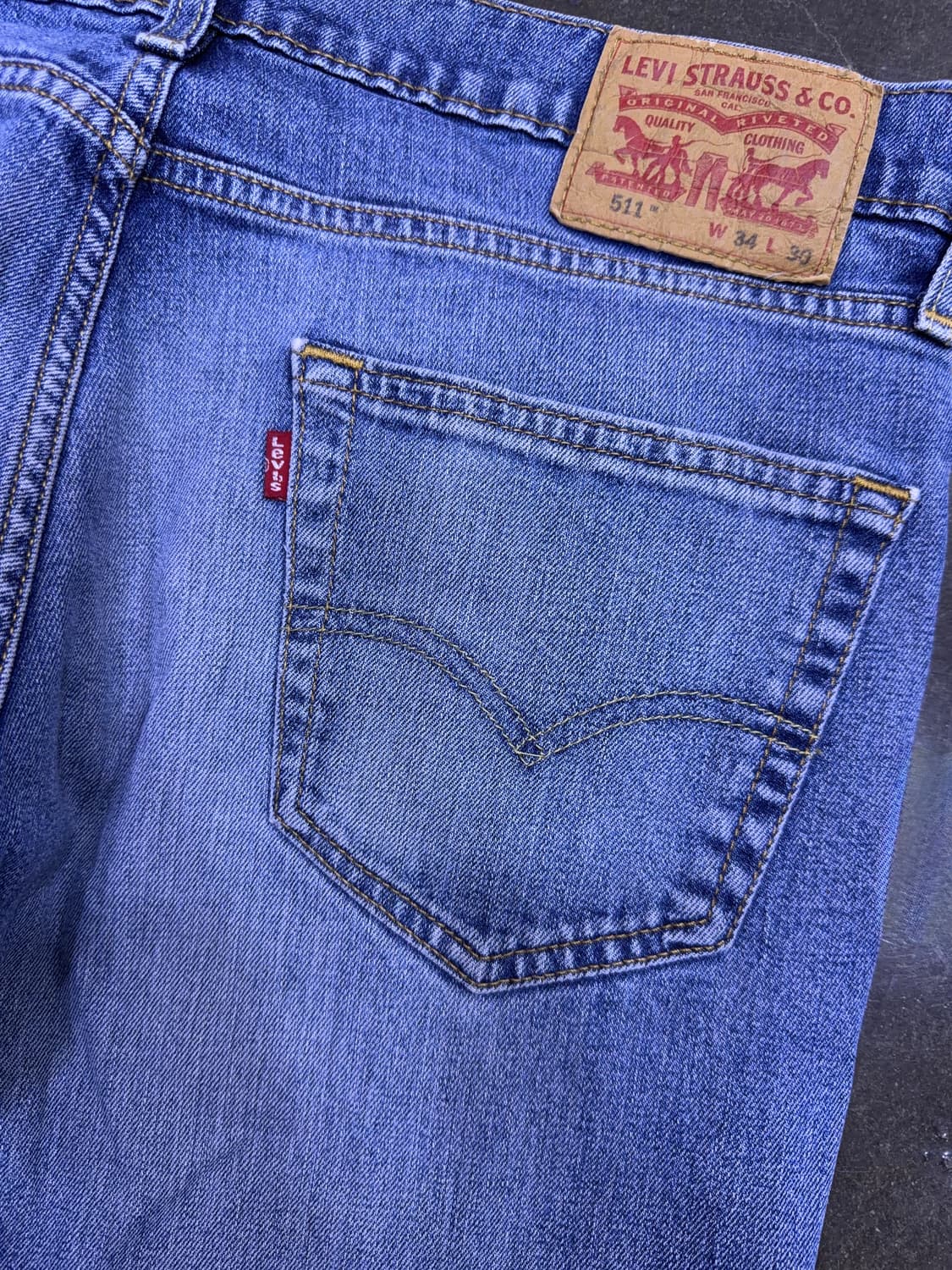 리바이스 511 연청 라이트 워싱 슬림 스트레이트핏 데님팬츠 34 상품이미지7