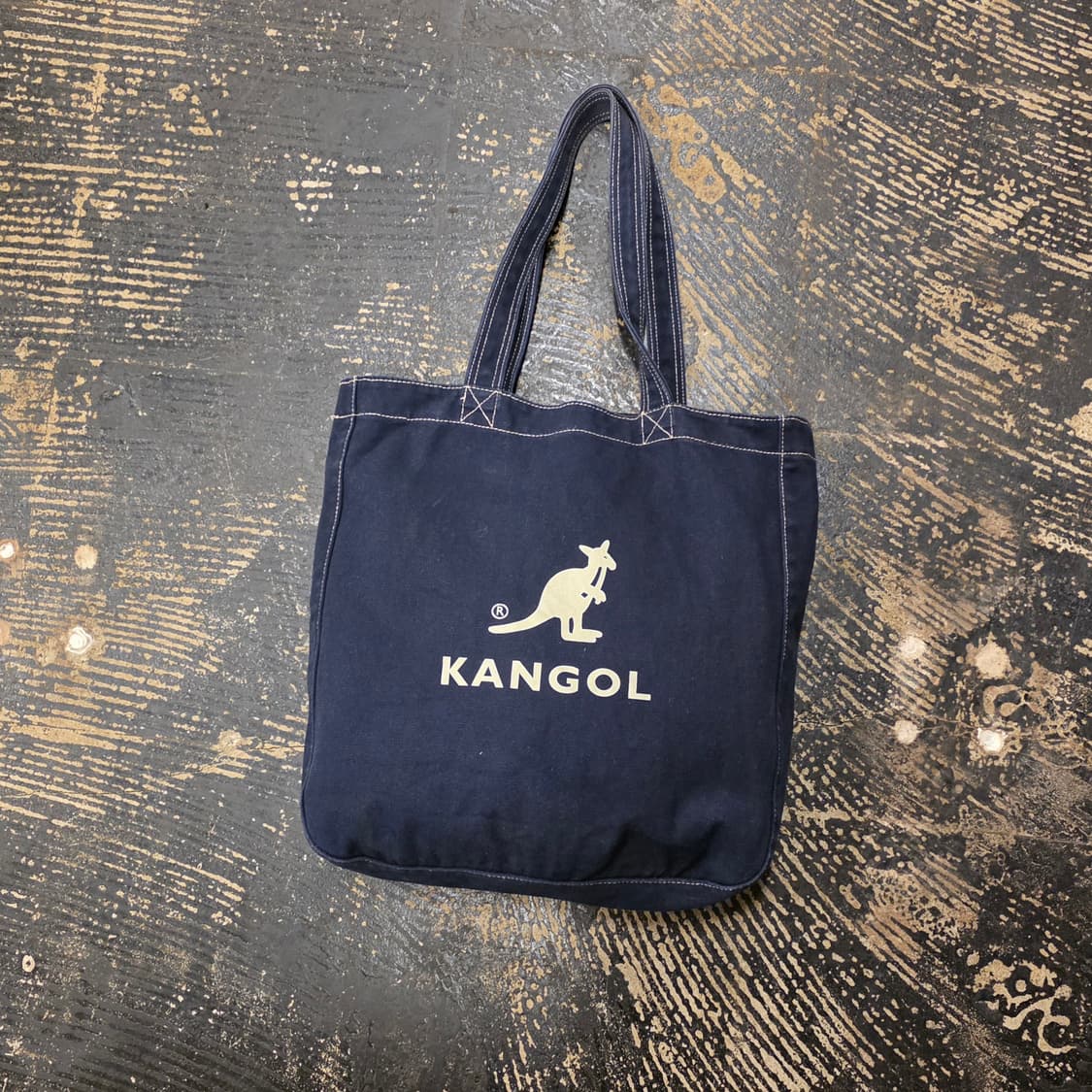 캉골 네이비 캔버스 토트백 상품이미지1