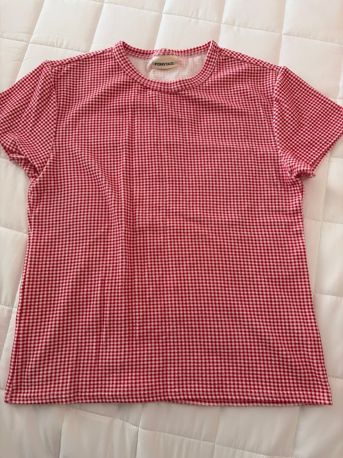 포니테일 체크티셔츠 상품이미지2