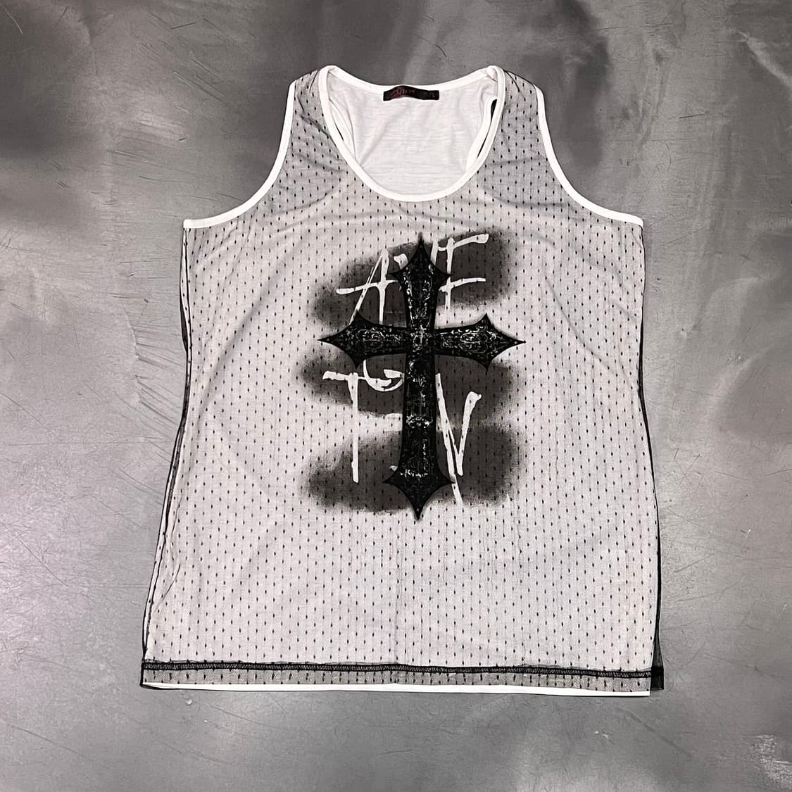  y2k 십자가 그래픽 슬리브리스 y16288 상품이미지1