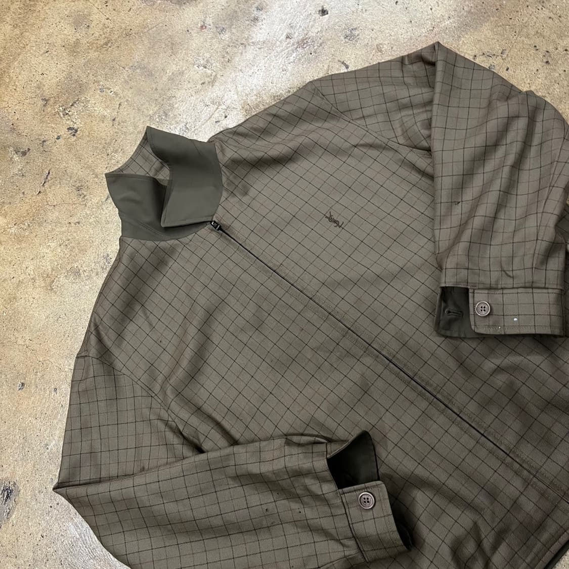 [정품/100] YSL 입생로랑 체크 패턴 양면 자켓 b18 상품이미지1