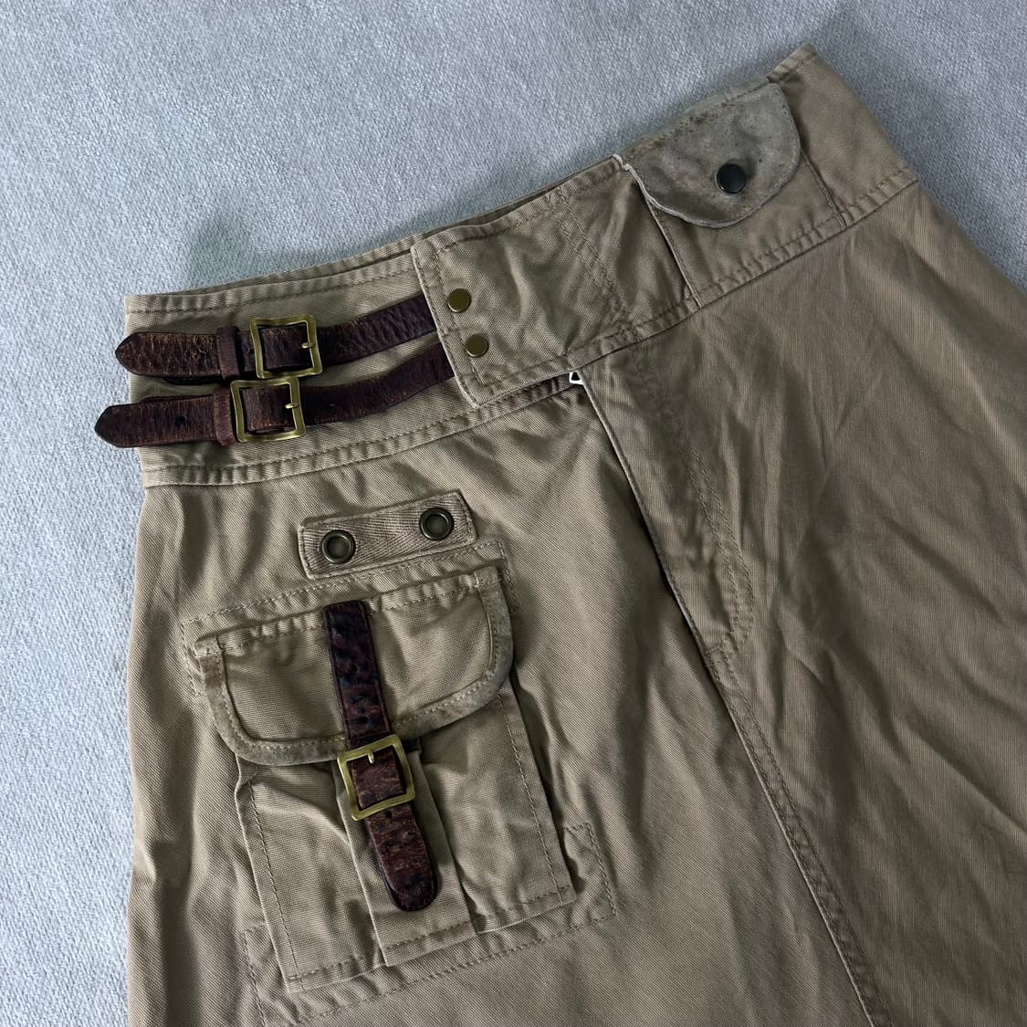 36 폴로랄프로렌 빈티지 가죽 코튼 스커트 상품이미지3