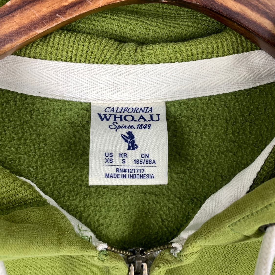 후아유 y2k 와투케 그린 후드집업 상품이미지6
