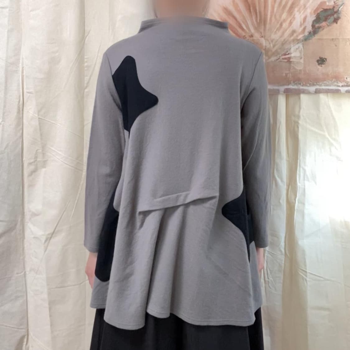 비정형 핀턱 울 플라워 디테일 셔츠 상품이미지4