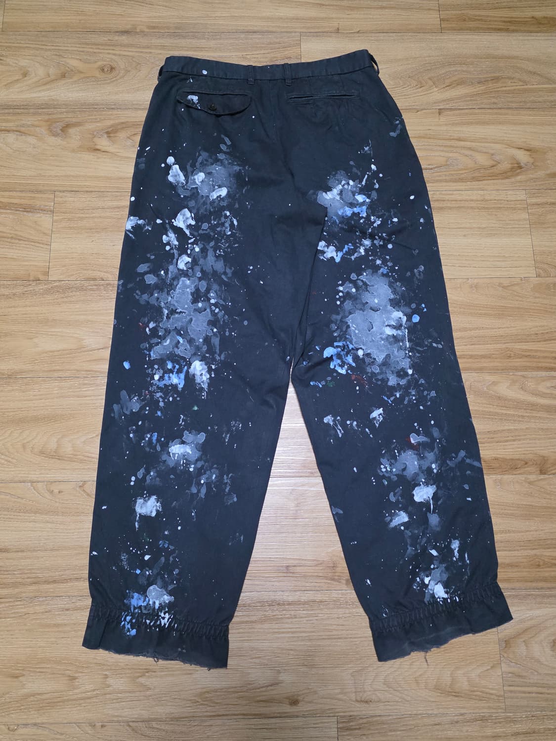 4size택포35만)24fw컬러 kolor 페인팅 와이드 팬츠 네이비 상품이미지7