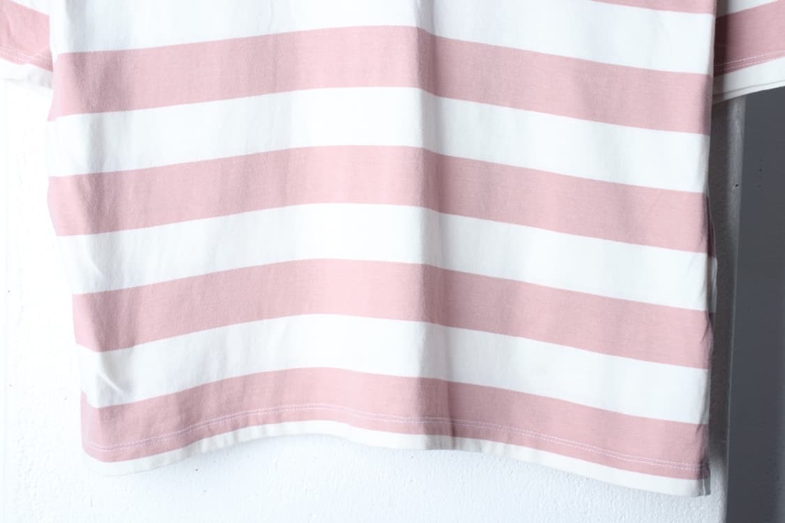 W(M-L) 폴햄 반팔 카라 티셔츠 스트라이프 핑크 세미크롭-H32995 상품이미지4