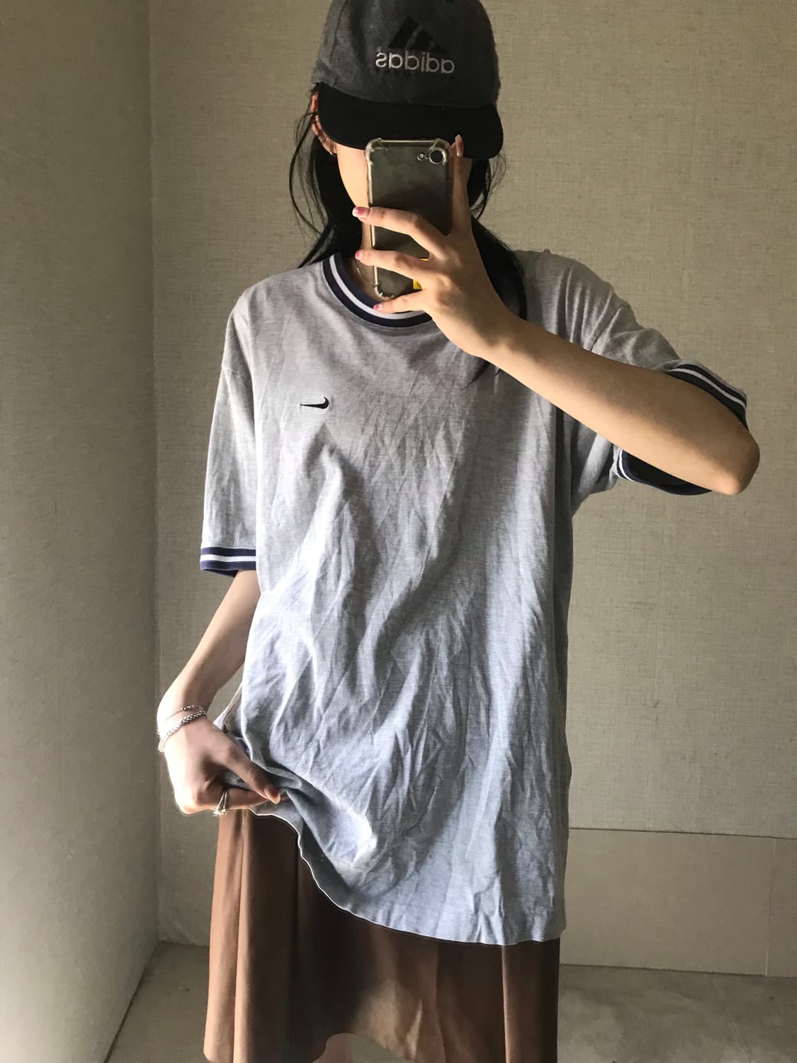 나이키 그레이 오버핏 반팔티셔츠 상품이미지5