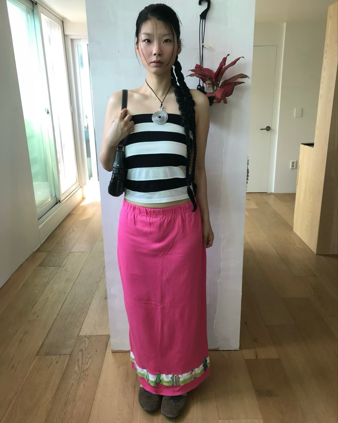 vintage pink pattern skirt  상품이미지2