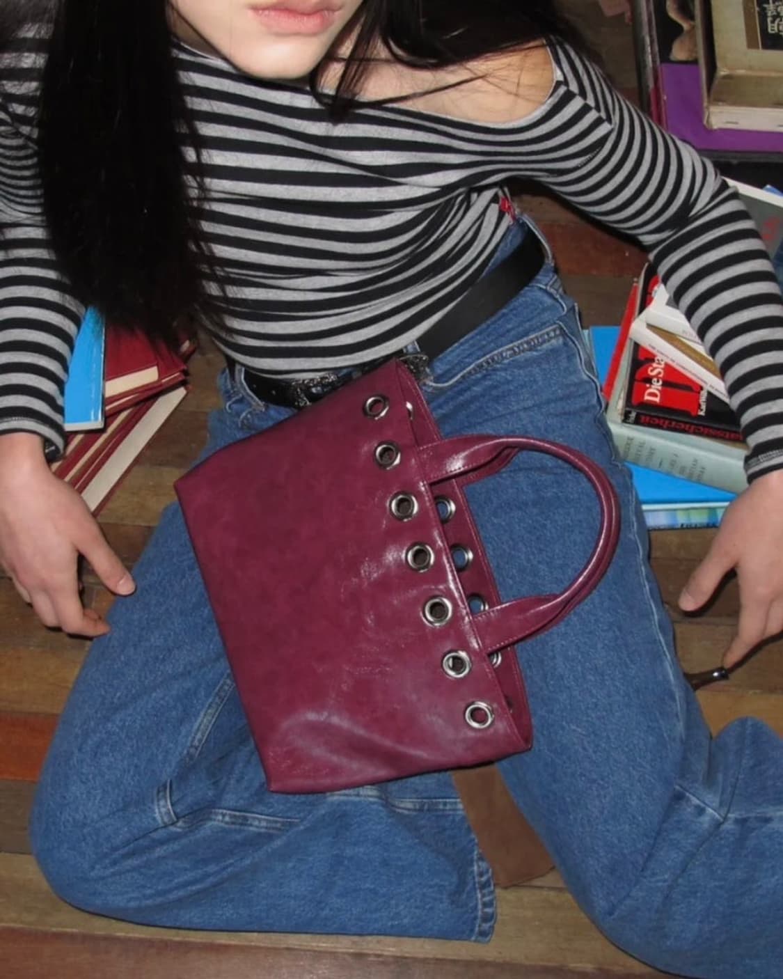 필인더블랭크 선데이 토트백 아일렛 와이드 플럼 상품이미지2