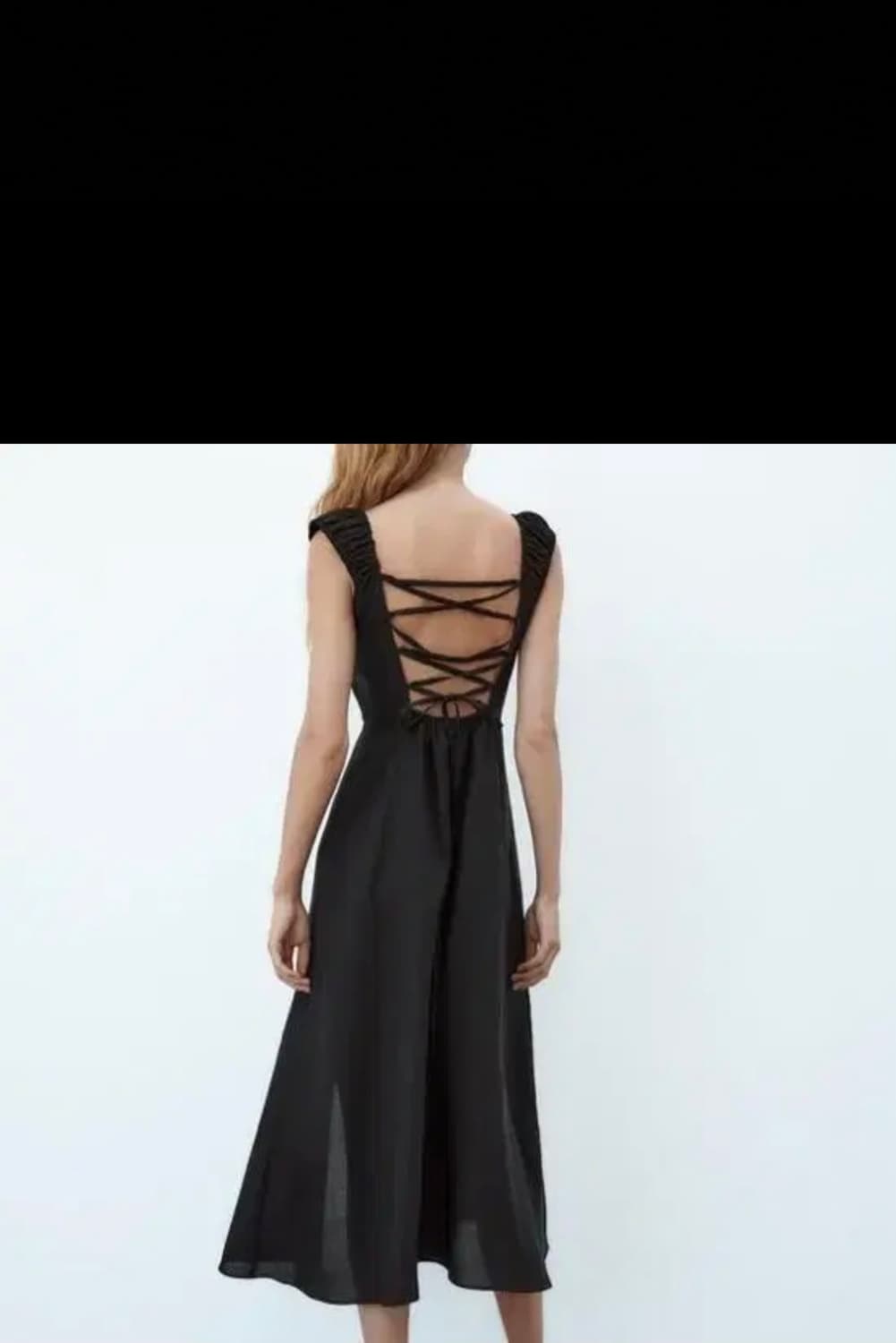 [ZARA] 자라 백 코르셋 리넨 롱 원피스 (S사이즈) 상품이미지4