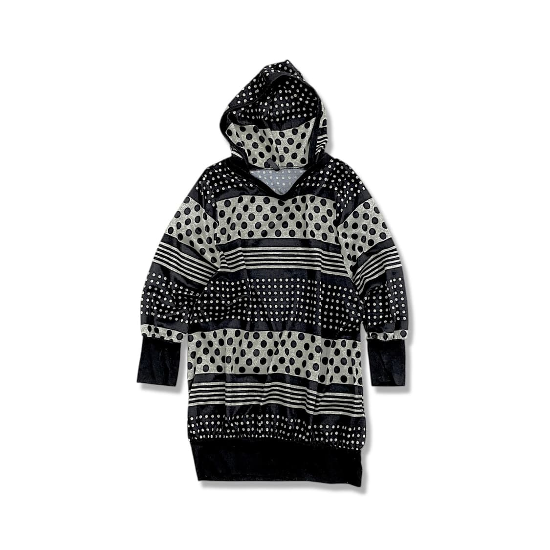 Black Multi Dot Long Hood Tshirt 상품이미지2