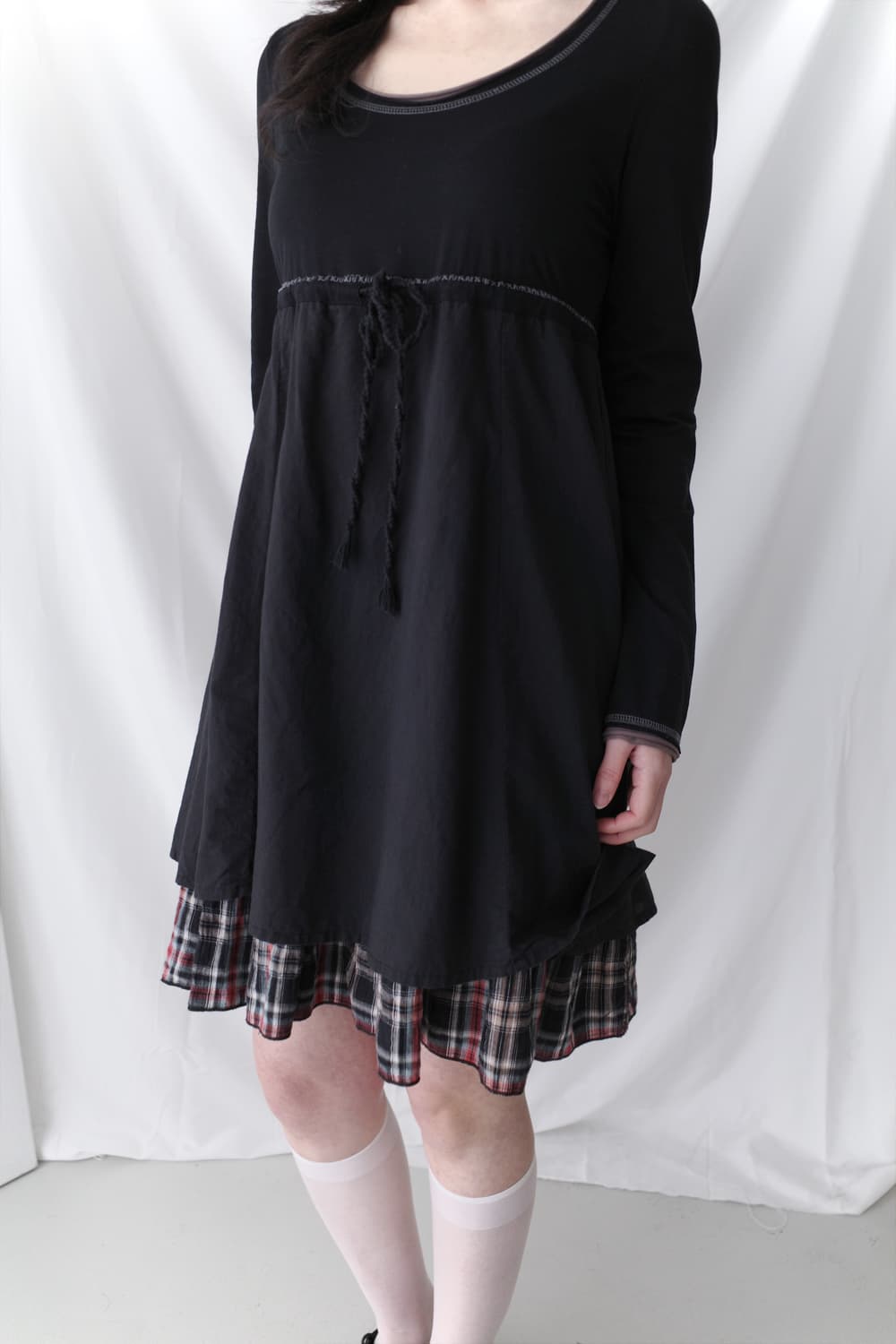 check shirring one-piece 상품이미지6