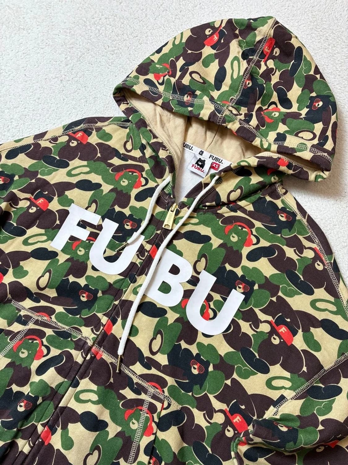 푸부 베이프 오마주 쿠마 카모 후드집업 PN7415 상품이미지2