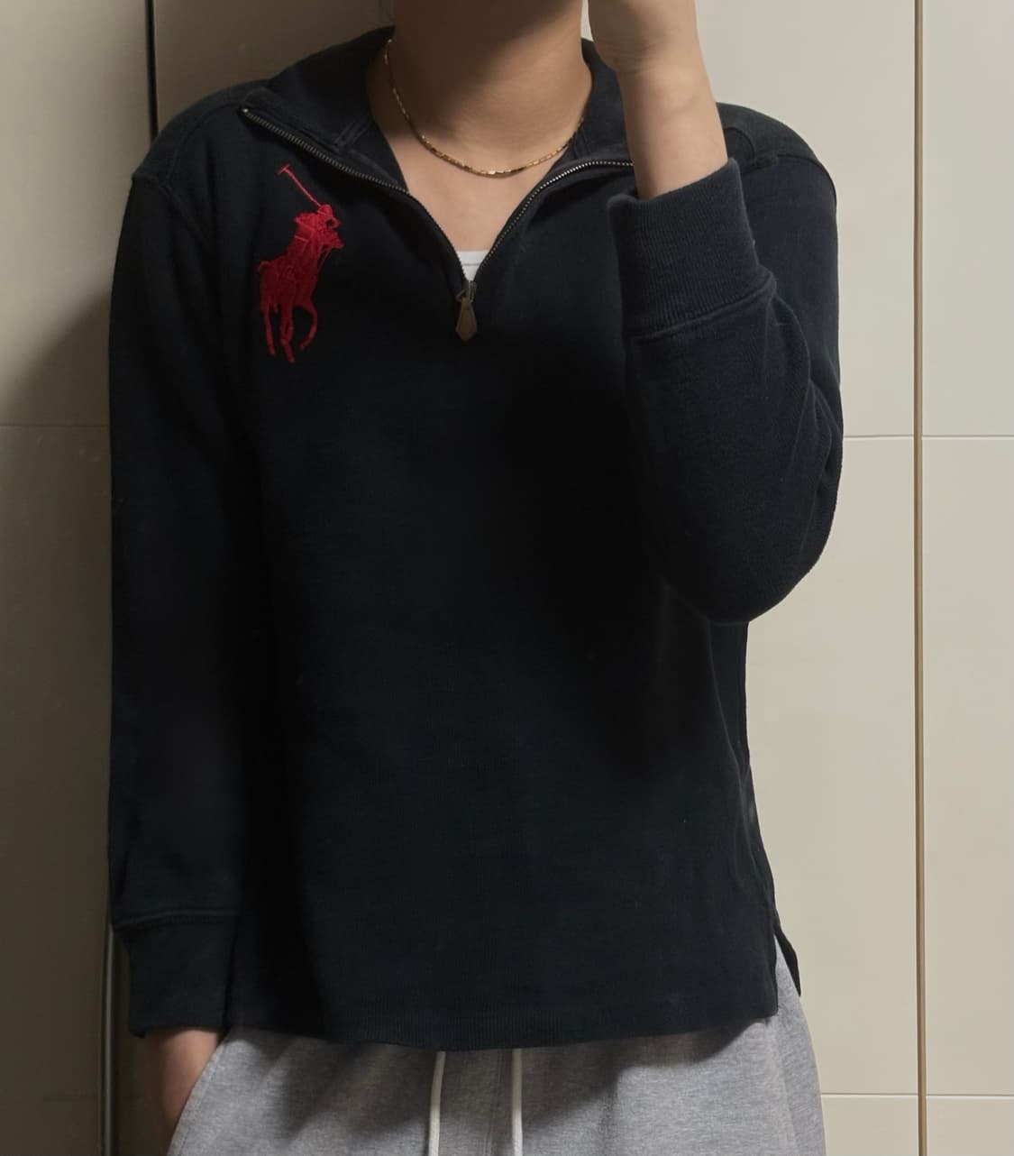 폴로 랄프로렌 빅포니 반집업 블랙 롱슬리브 상품이미지1