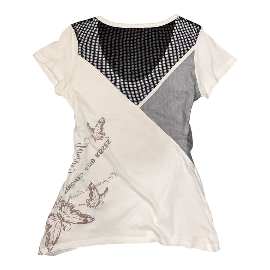 DURER 나비 프린팅 망사 반팔티 y2k펑크갸루 상품이미지4