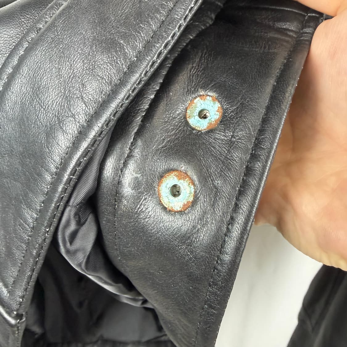 (XL) PETERJOHN leather 천연가죽 라이더 자켓 블랙 상품이미지7