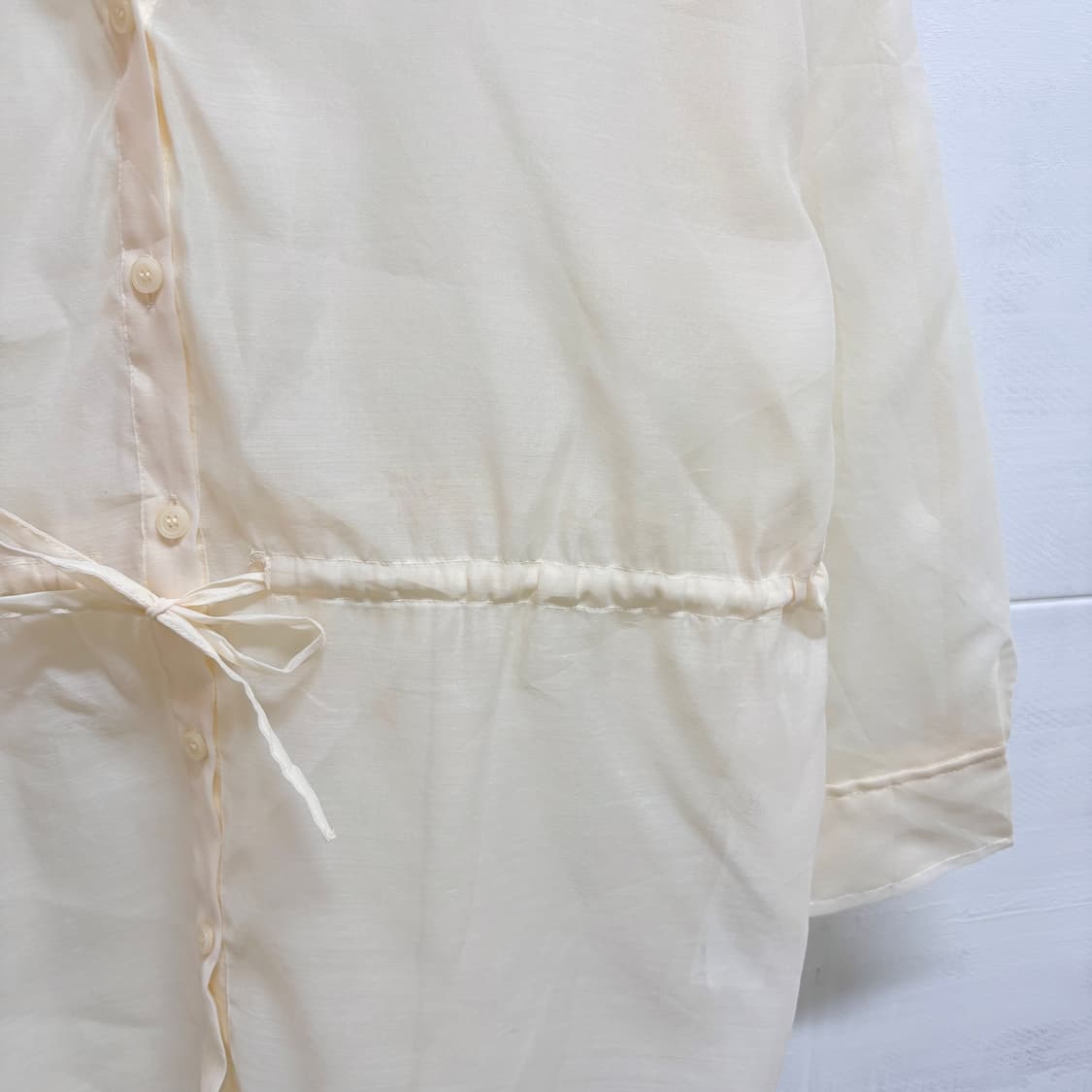 오간자 시스루 리본 블라우스 가디건 JPN 상품이미지2