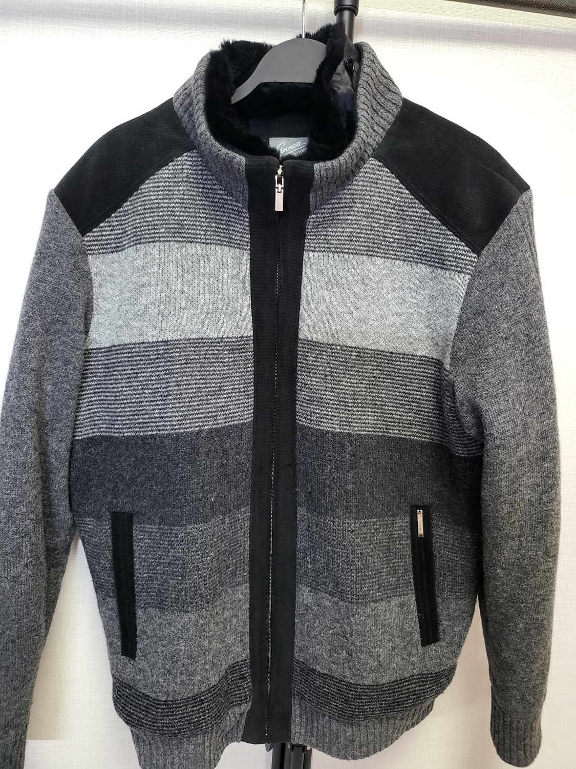 크로커다일 천연토끼모피 니트 점퍼 105 상품이미지1