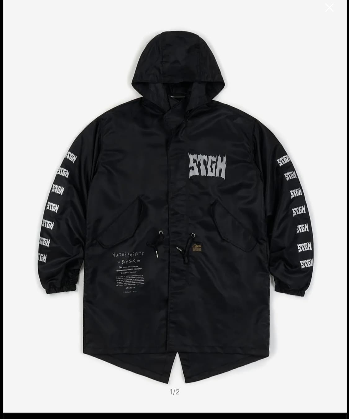 (L ) 스티그마 스파크 오버사이즈 코트 재킷 블랙 (XL) 상품이미지1